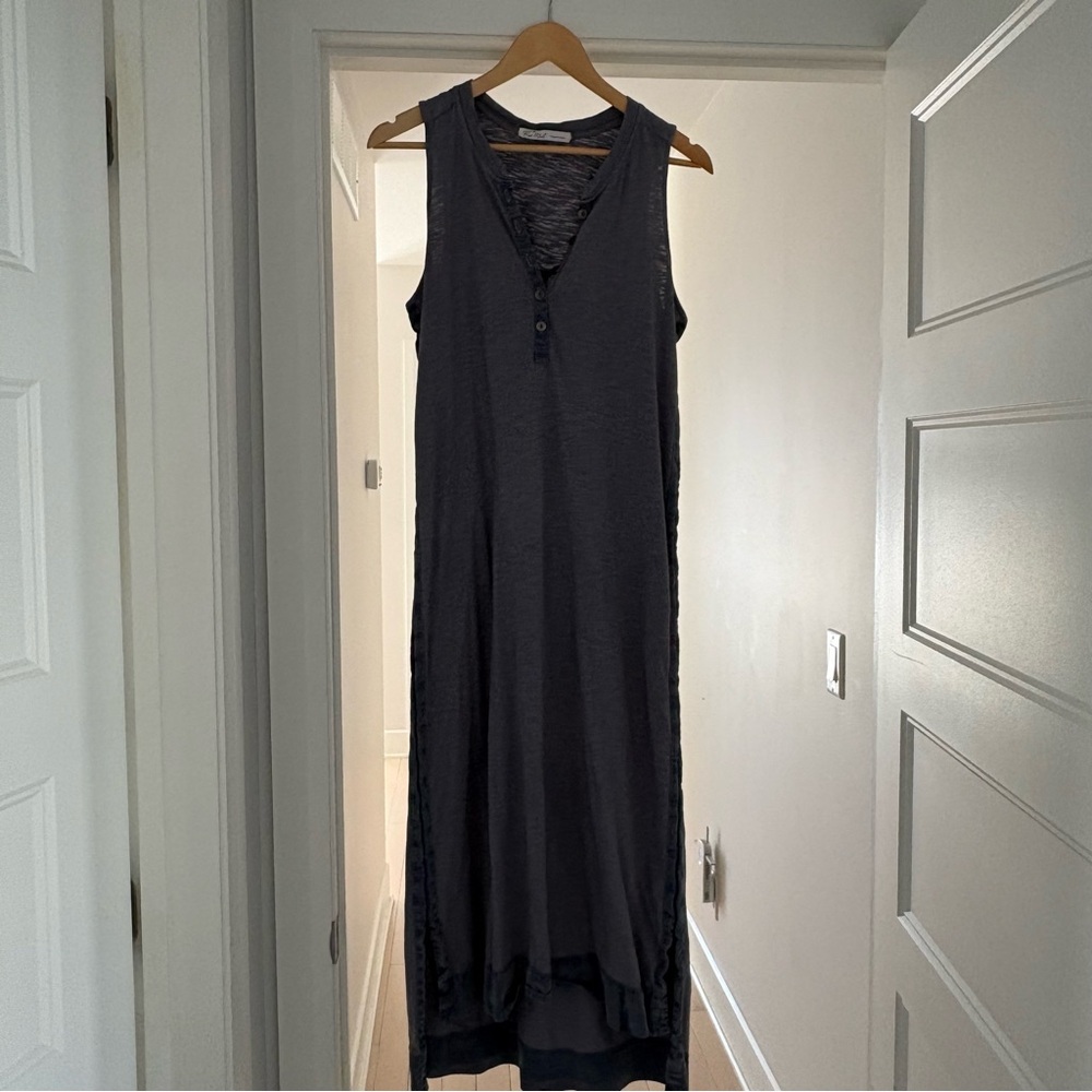 Chic Sleeveless Charcoal Maxi Dress